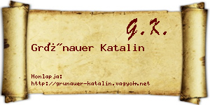 Grünauer Katalin névjegykártya
